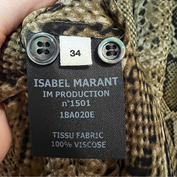 Isabel Marant snake print viscose button down blouse, excellent condition - Picture 8 of 9